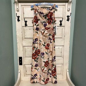 JONI BLAIR NWT Cream Floral Maxi Dress Size 11/12